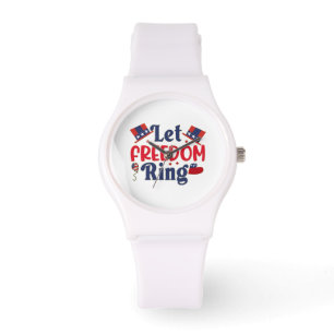 Freiheitsring gelassen - Sporty White Silicon Armbanduhr