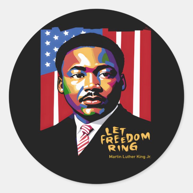 Freiheitsring-Zitat gelassen Runder Aufkleber (Vorderseite)