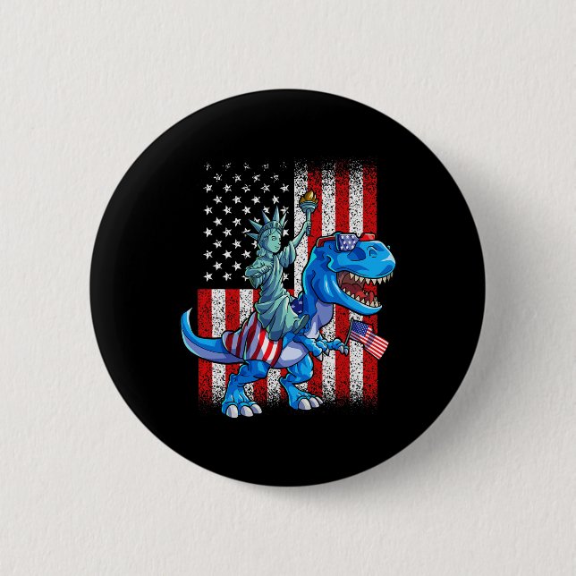Freiheitsstatue 4. Juli Shirt Jungs Amerikaner Button (Vorderseite)