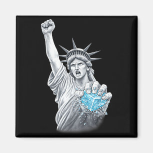 Freiheitsstatue abschaffen Eis Meme lustige Politi Magnet