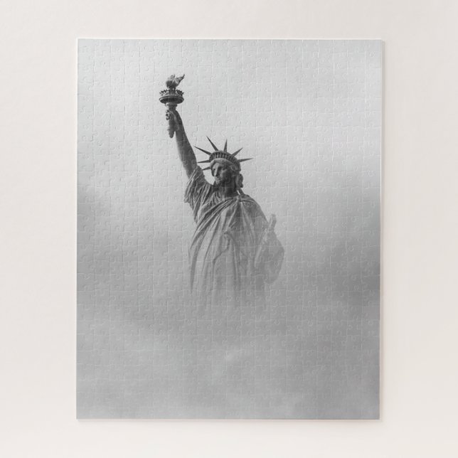 Freiheitsstatue Amerika Schwarz und Weiß Puzzle (Vertikal)