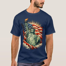 Freiheitsstatue & Amerikanische Flagge Patriotisch