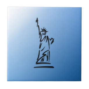 Freiheitsstatue Blau Fliese