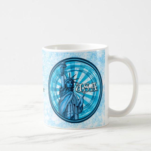 Freiheitsstatue Blue USA Kaffeetasse (Rechts)