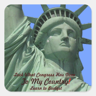 Freiheitsstatue das Schreien Quadratischer Aufkleber