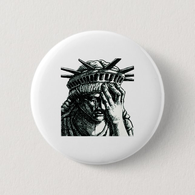 Freiheitsstatue, die gegen Trump Widerstand leiste Button (Vorderseite)