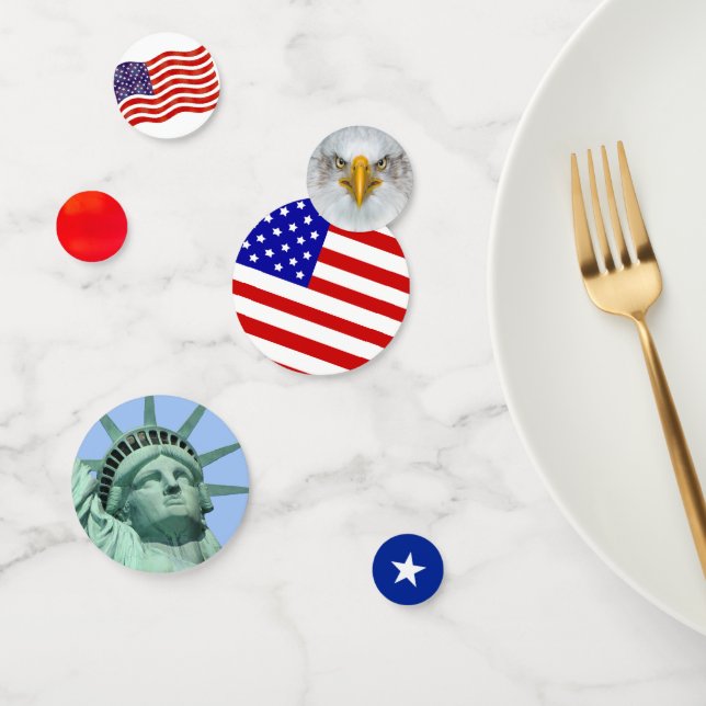 Freiheitsstatue, Eagle & American Flag Confetti Konfetti (Gruppe)