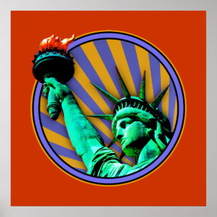 Freiheitsstatue-Emblem-Design Poster