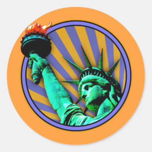 Freiheitsstatue Emblem-Entwurf Runder Aufkleber