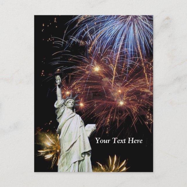 Freiheitsstatue - Feier zum Unabhängigkeitstag Postkarte (Vorderseite)