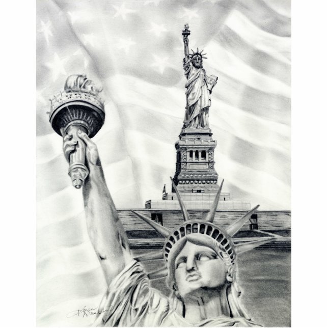 Freiheitsstatue Foto-Skulptur Freistehende Fotoskulptur (Vorne)