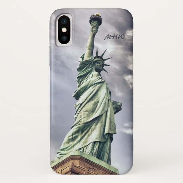 Freiheitsstatue für kundenspezifische Monogramm-Te Case-Mate iPhone Hülle (Rückseite)
