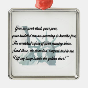 Freiheitsstatue - geben Sie mir Ihr müdes… Silbernes Ornament