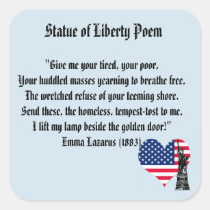 Freiheitsstatue Gedicht Quadratischer Aufkleber