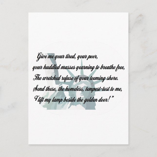 Freiheitsstatue - Gib mir deine müden... Postkarte (Vorderseite)