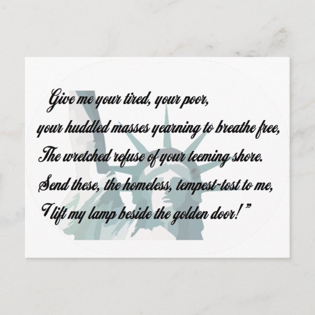 Freiheitsstatue - Gib mir deine müden... Postkarte (Vorderseite)