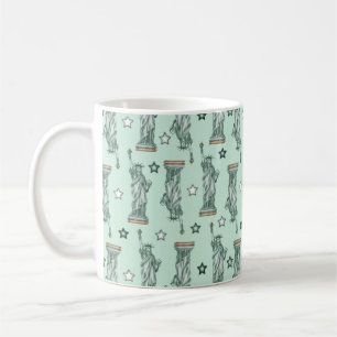 Freiheitsstatue - Grüne Sterne Kaffeetasse