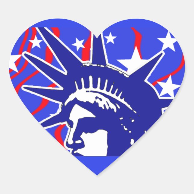 Freiheitsstatue Herz-Aufkleber (Vorderseite)