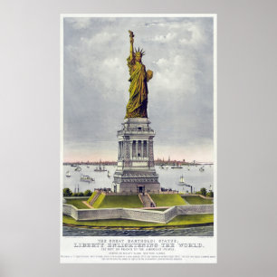 Freiheitsstatue historische Lithographie (1886) Poster