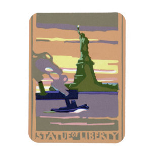 Freiheitsstatue in New York City, Vintage-Reise Magnet