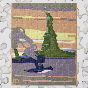 Freiheitsstatue in New York City, Vintage Travel Puzzle