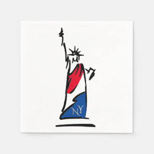 Freiheitsstatue / Lady Liberty Streifen Serviette