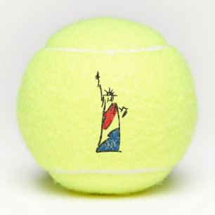 Freiheitsstatue / Lady Liberty Streifen Tennisbälle