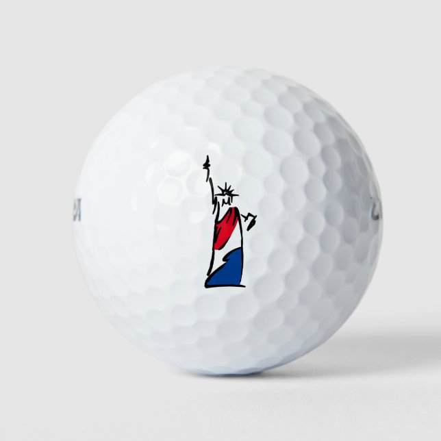 Freiheitsstatue / Lady Liberty Stripes Golfball (Vorderseite)