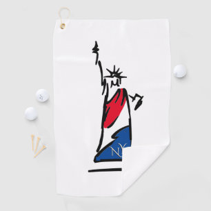 Freiheitsstatue / Lady Liberty Stripes Golfhandtuch