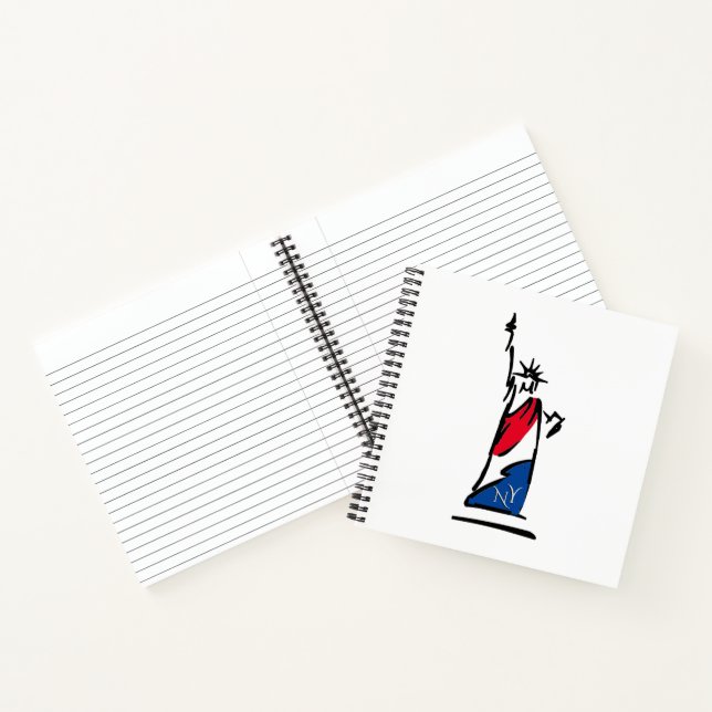 Freiheitsstatue / Lady Liberty Stripes Notizbuch (Innenseite)