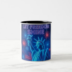 Freiheitsstatue lass Shine - Freiheitsstatue & Feu Zweifarbige Tasse