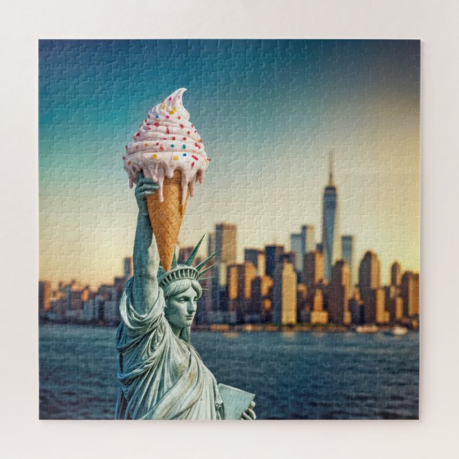 Freiheitsstatue mit Eiscreme Puzzle (Horizontal)