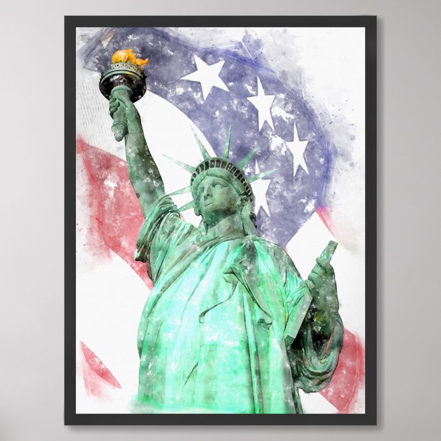 Freiheitsstatue mit Flaggenfarbe Fotodruck (Von Creator hochgeladen)