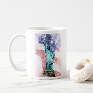 Freiheitsstatue mit Flaggenfarbe Kaffeetasse