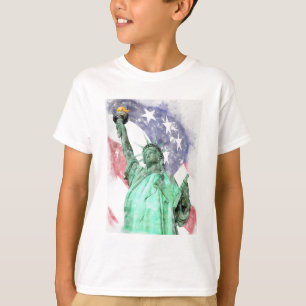 Freiheitsstatue mit Flaggenfarbe T-Shirt