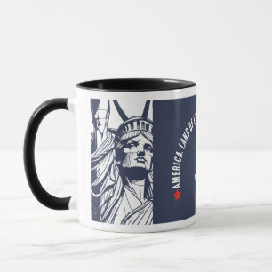 Freiheitsstatue mit Navy Blue Accent Tasse