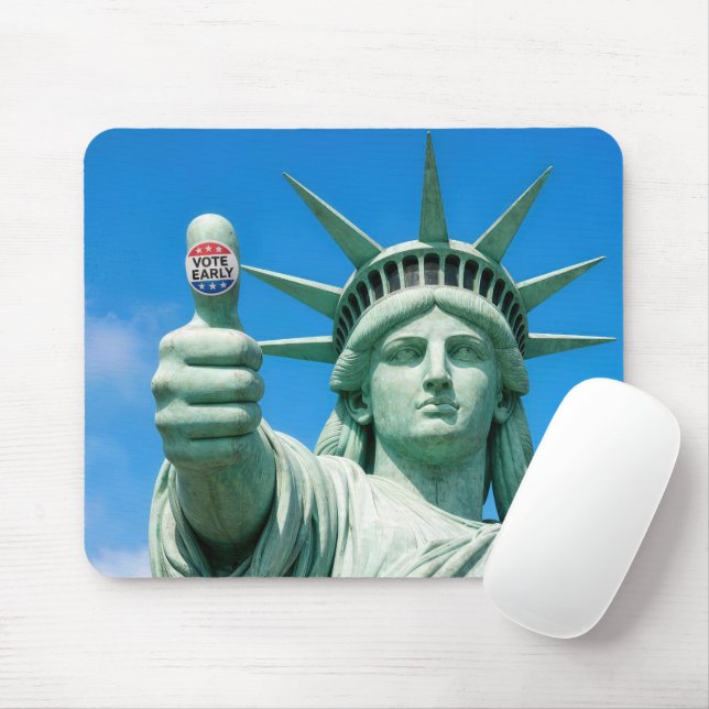 Freiheitsstatue mit Sticker zur frühen Stimmabgabe Mousepad (Mit Mouse)