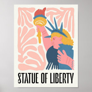 Freiheitsstatue New York abstrakte Reise floral Poster