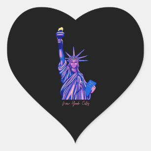 Freiheitsstatue-New York City-Sehenswürdigkeit Herz-Aufkleber