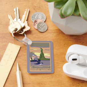 Freiheitsstatue, New York City, Vintage‑Reisen Schlüsselanhänger