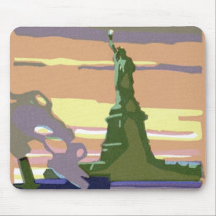 Freiheitsstatue, New York City, Vintage Travel Mousepad