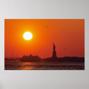 Freiheitsstatue, New York Harbour, NY, USA, Poster