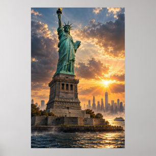 Freiheitsstatue New York Kinematografischer So Poster