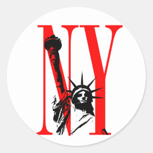 Freiheitsstatue New York NY Logo-Entwurf Runder Aufkleber