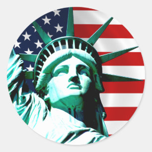 Freiheitsstatue, New York Runder Aufkleber