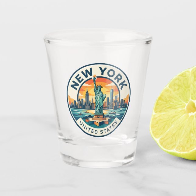 Freiheitsstatue New York Schnapsglas (Vorderseite)