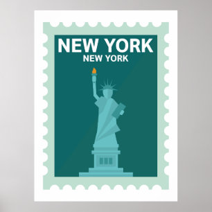 Freiheitsstatue - New Yorker Briefmarke Poster