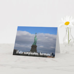 Freiheitsstatue NYC Feliz Cumpleanos Hermana Karte