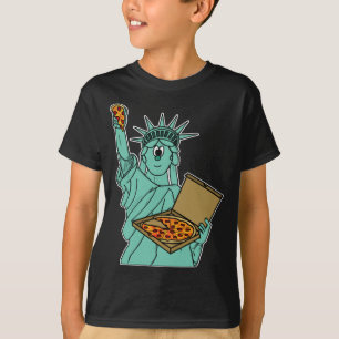 Freiheitsstatue Pizza Unabhängigkeit Tag 4. Juli T-Shirt