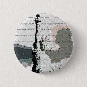 Freiheitsstatue Pop Art Button